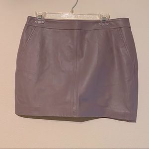 New genuine leather lilac purple leather mini skirt